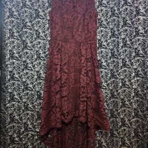 Elegant Burgundy Lace Dress